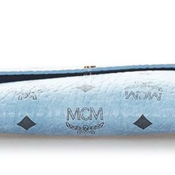 NIB MCM Blue Monogram Envelope Clutch - Picture 4 of 5